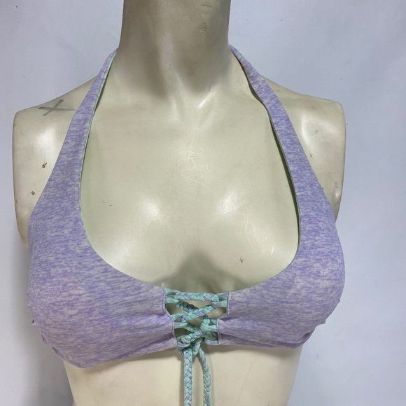 Victoria Secret Womens Reversible Bikini Small Mint Purple Tie Tassels Aztec - Picture 11 of 16